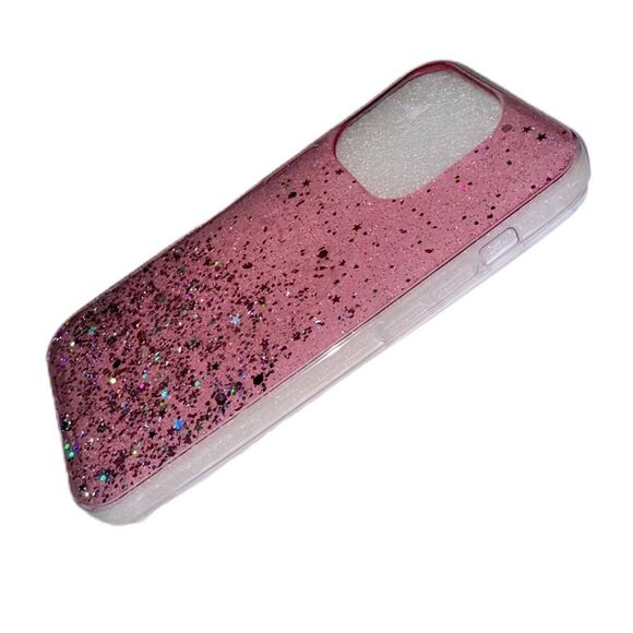 iPhone 15 Pro 6.1” Pink Glitter Sparkly Sequin Phone Case - Picture 4 of 7
